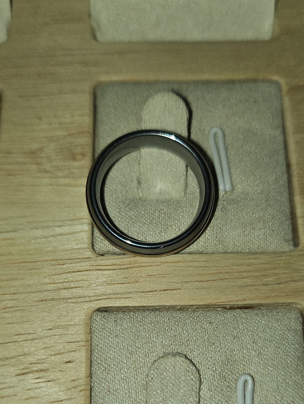 Roman Numeral Ring Two-Tone Metal Dome Band Tungsten Carbide Sz 6 - Picture 3 of 10